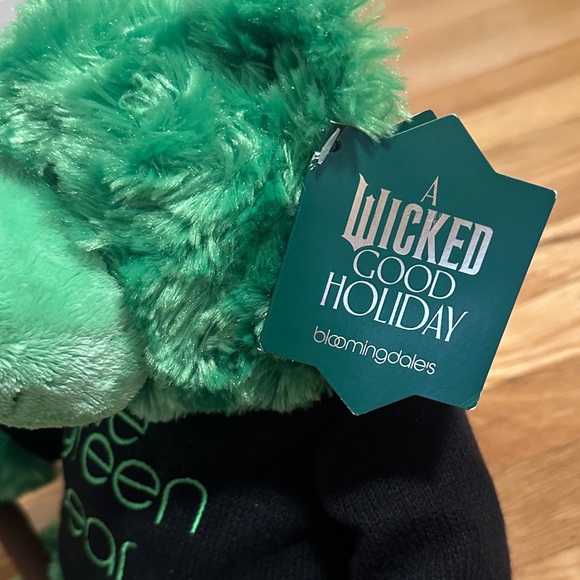 Bloomingdale's Green Plush Bear with Black Sweater - Picture 2 of 2